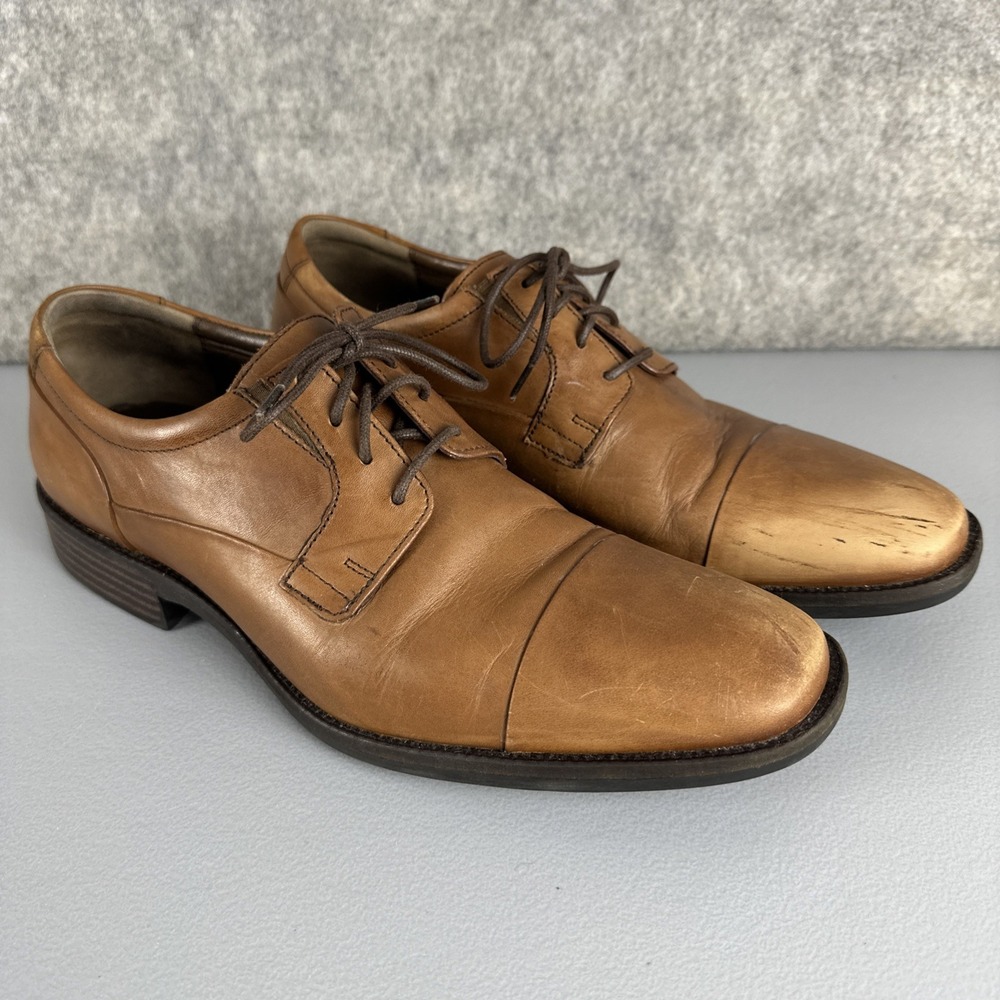 Johnston & Murphy Lancaster Cap Toe Oxford Dress Shoe Men US 11 M Sheepskin Flex